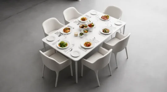 Assiettes colorées avec légumes volumineux et portions généreuses pour réduire les calories tout en mangeant plus