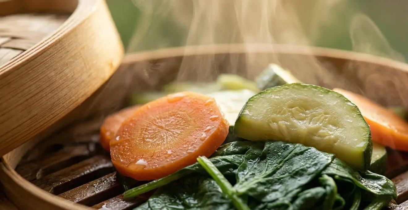Assortiment de légumes cuits à la vapeur douce préservant les nutriments